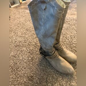 Source Unknown Gray Over the Knee Boots